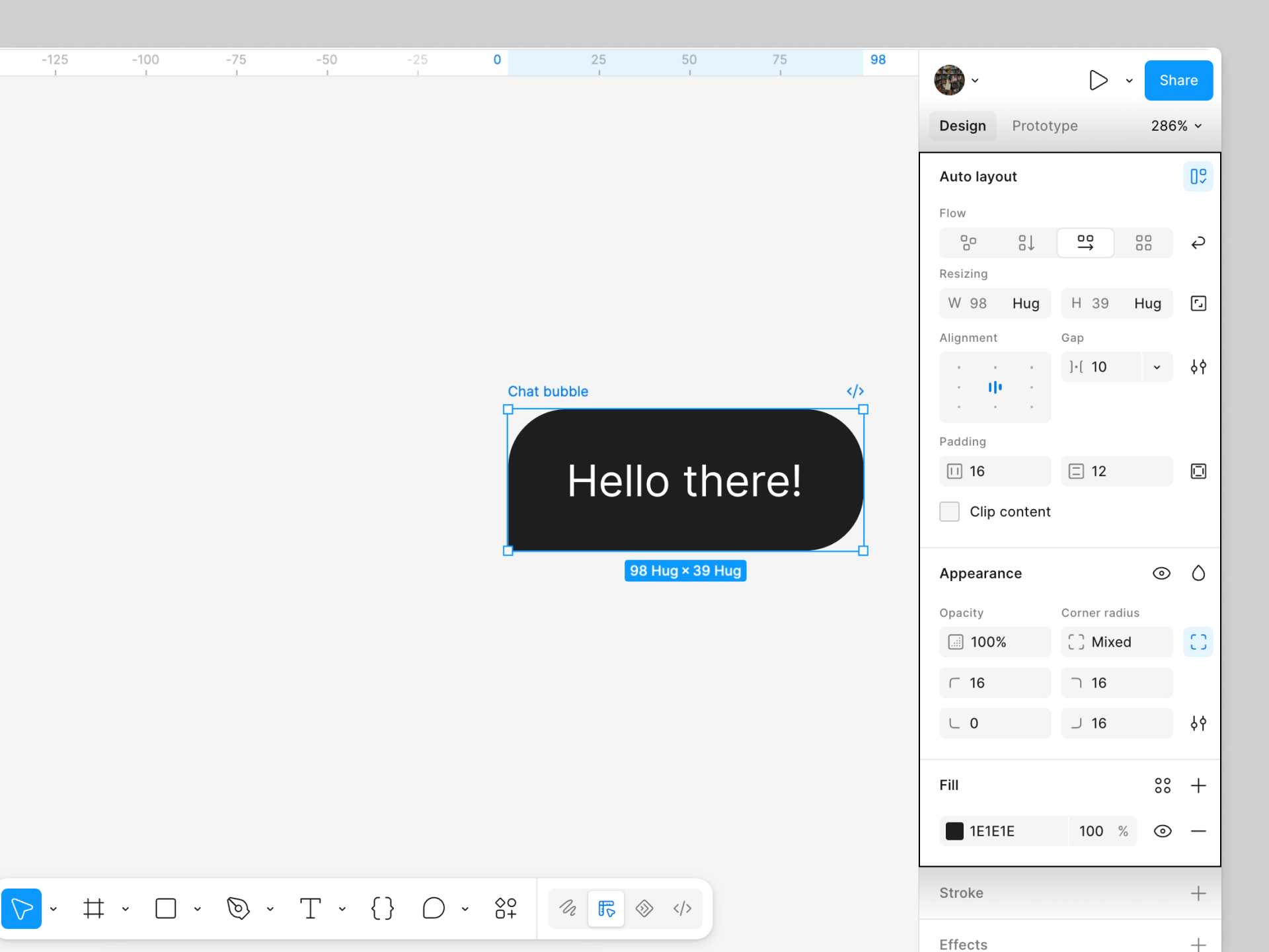 An image showing the finished chat bubble design