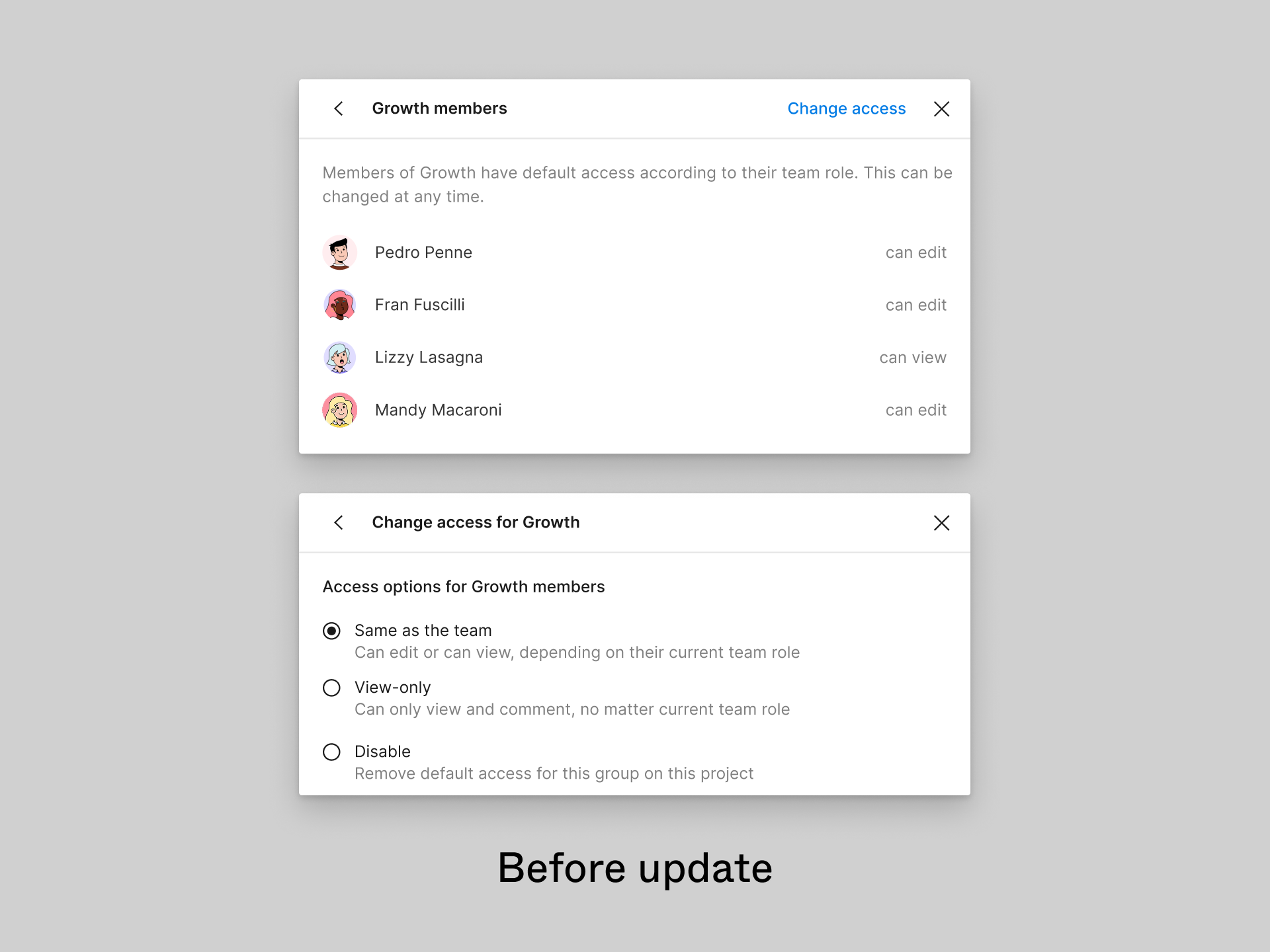 Share modal - before
