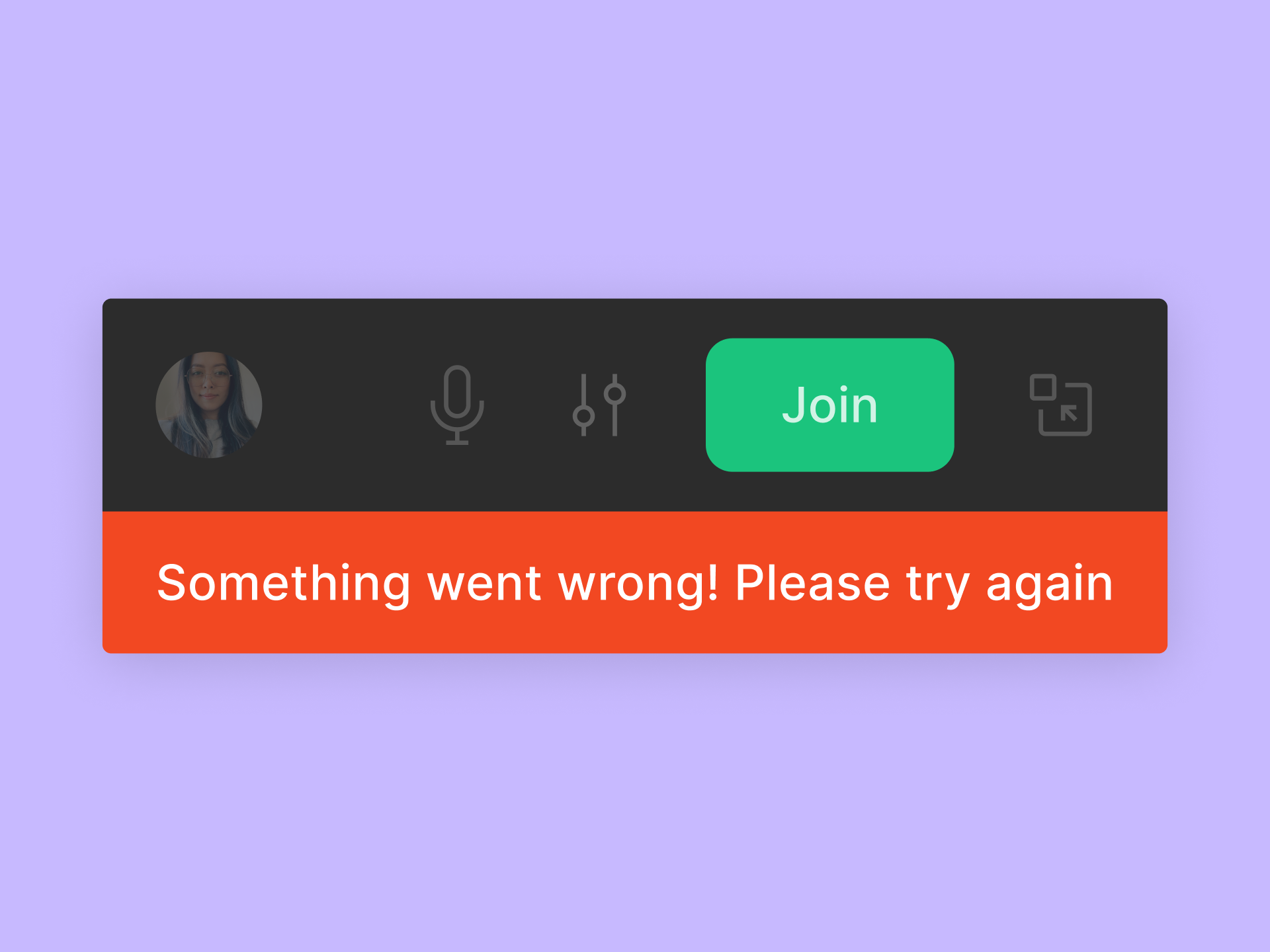 audio something went wrong notification
