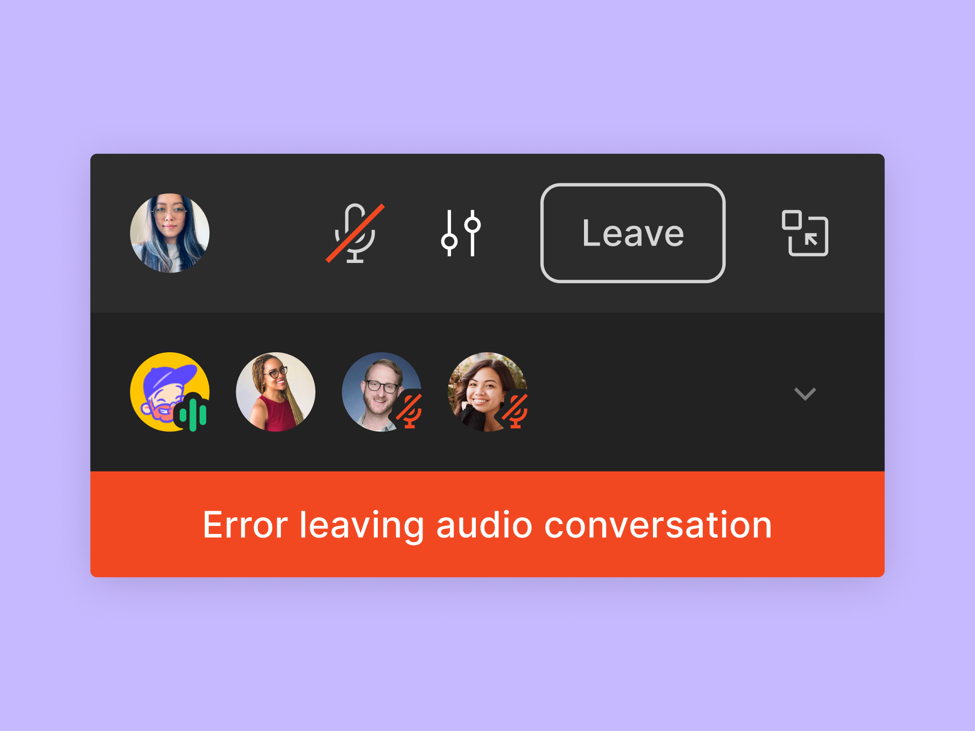 audio error leaving conversation notification