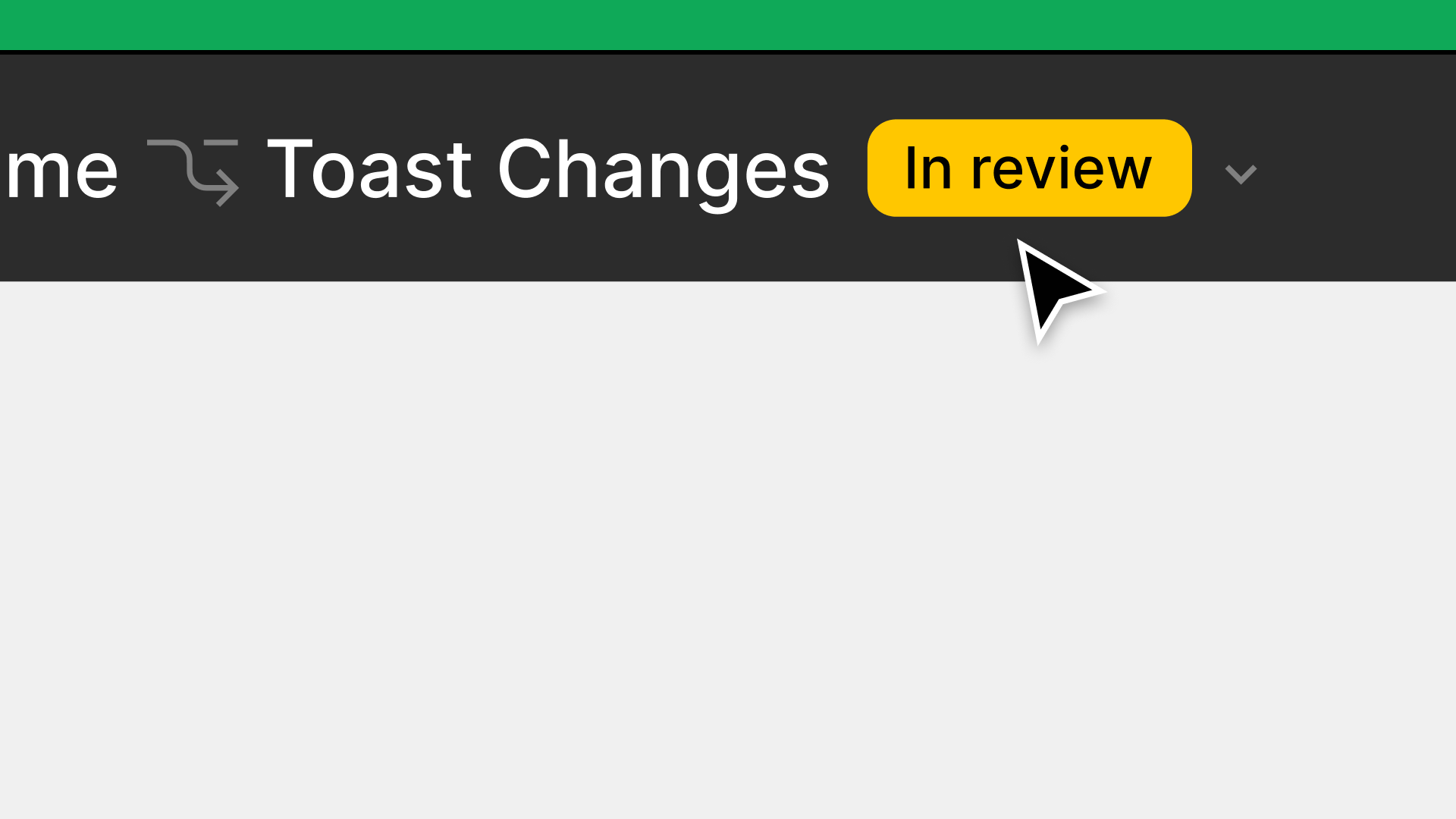 branch in review badge in toolbar
