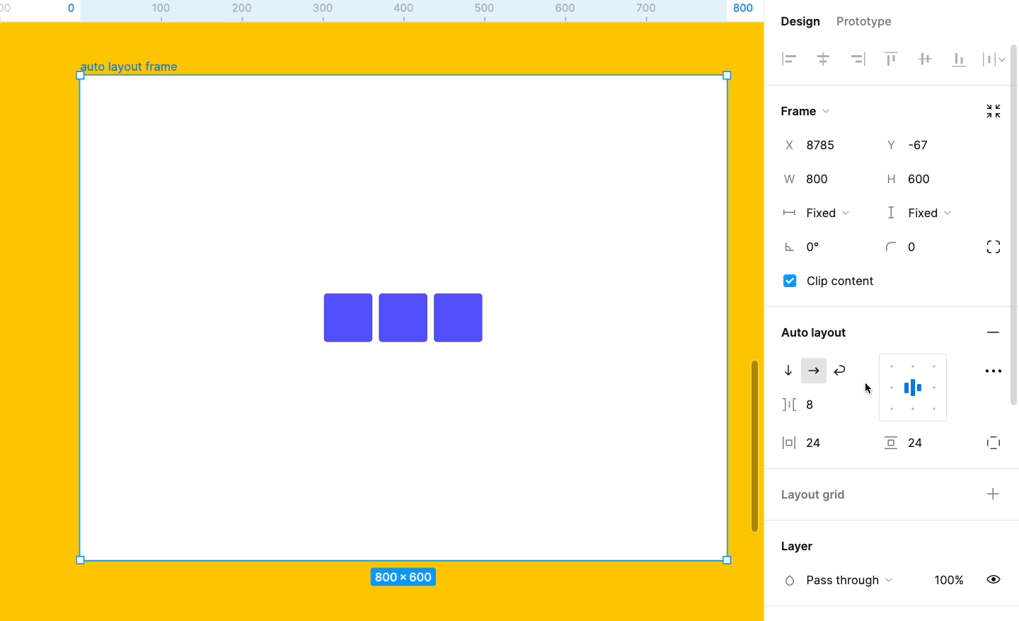 Set fixed padding for components and groups