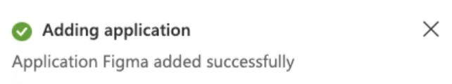 Figma application added successfully message