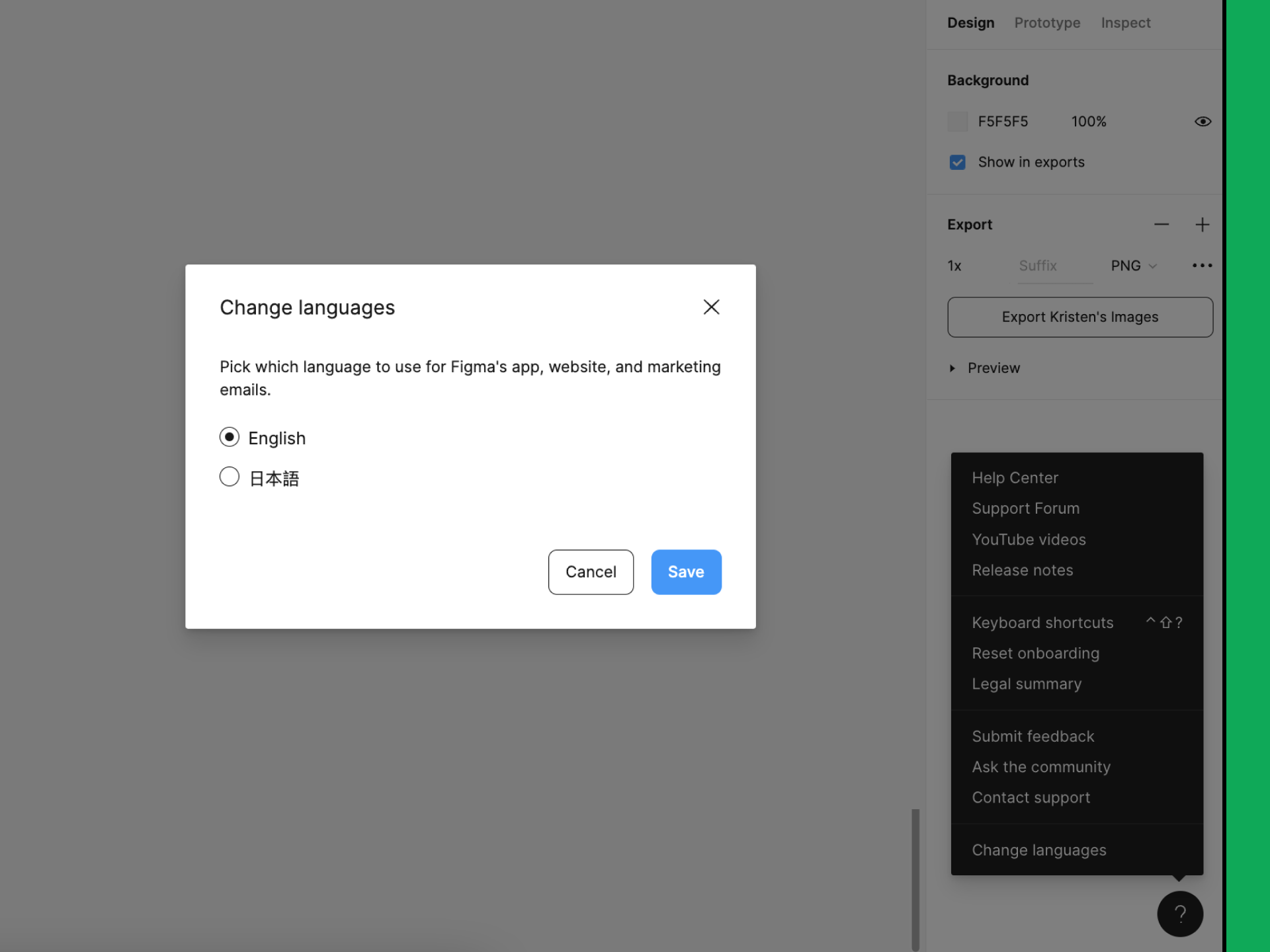 Change your language preference Figma Learn Help Center